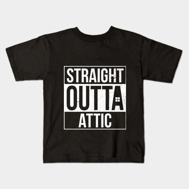 Straight Outta Attic Kids T-Shirt by maxdax